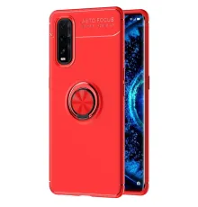 Find X2 Kılıf Range Yüzüklü Silikon - Kırmızı