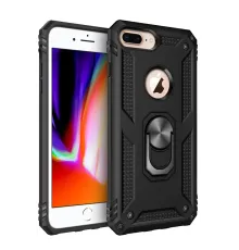 Apple iPhone 7 Plus Kılıf Sofya Yüzüklü Silikon Kapak - Siyah