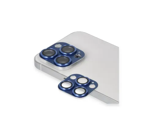 Apple iPhone 13 Pro Max Pers Alüminyum Kamera Lens - Lacivert