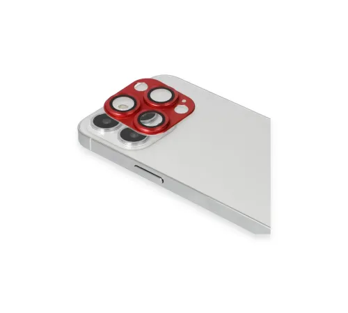 Apple iPhone 13 Pro Max Pers Alüminyum Kamera Lens - Kırmızı