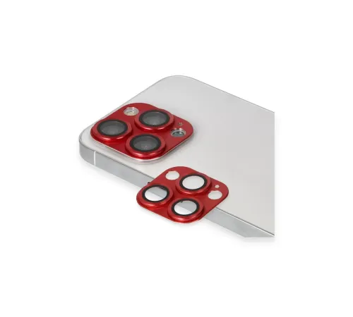 Apple iPhone 13 Pro Max Pers Alüminyum Kamera Lens - Kırmızı