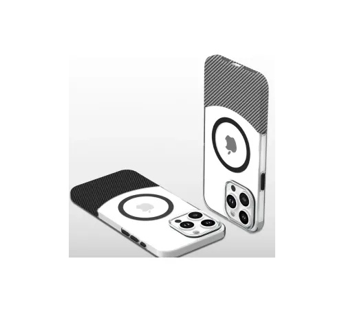 iPhone 16 Carbon Puzzle Magsafe Kapak - Beyaz