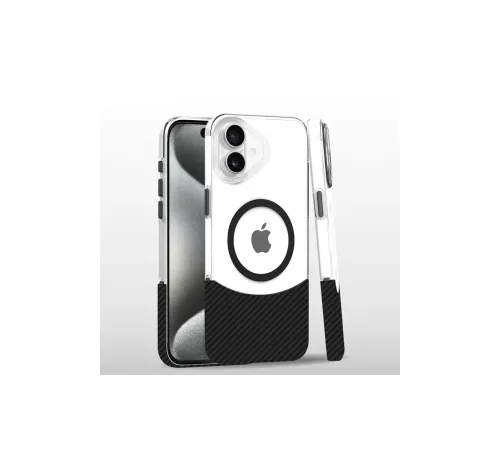 iPhone 16 Plus Carbon Puzzle Magsafe Kapak - Siyah-2