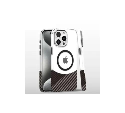 iPhone 16 Pro Carbon Puzzle Magsafe Kapak - Gri
