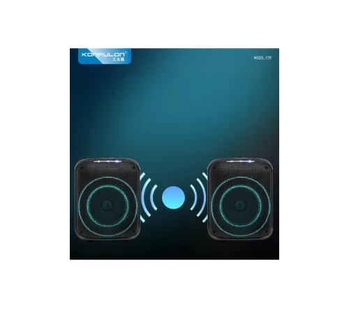 F39 25W Sürücülü RGB Işıklı 2 Adet Mikrofonlu Bluetooth 5.3 Kablosuz Hoparlör – Siyah