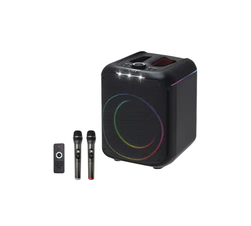 F39 25W Sürücülü RGB Işıklı 2 Adet Mikrofonlu Bluetooth 5.3 Kablosuz Hoparlör – Siyah