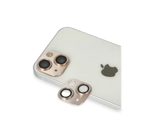 Apple iPhone 13 Pers Alüminyum Kamera Lens - Gold