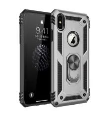 Apple iPhone X Kılıf Sofya Yüzüklü Silikon Kapak - Gümüş
