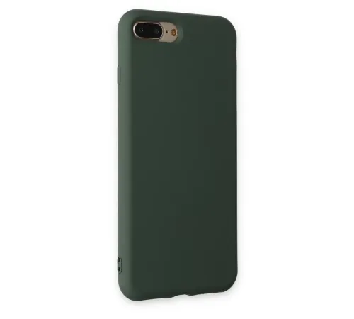 Apple iPhone 7 Plus Kılıf Nano içi Kadife Silikon - Koyu Yeşil