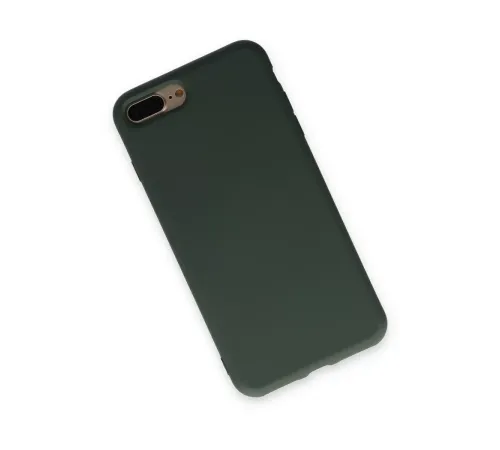 Apple iPhone 7 Plus Kılıf Nano içi Kadife Silikon - Koyu Yeşil