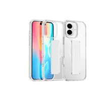 iPhone 16 Kılıf Alfa Magsafe Standlı Kapak - Şeffaf