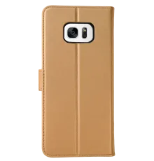 Samsung Galaxy S7 Edge Trend S Plus Kapaklı Kılıf - Gold