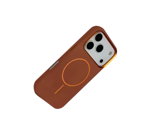 Apple iPhone 17 Pro Luno Deri Magsafe Kapak - Kahverengi