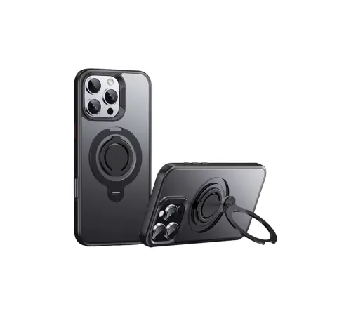 iPhone 16 Pro Avatar 360 Dönen Magsafe Kapak - Siyah