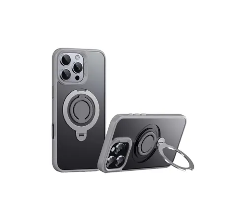 iPhone 16 Pro Avatar 360 Dönen Magsafe Kapak - Titan Gri