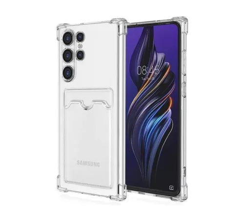 Samsung Galaxy S24 Ultra Kılıf Kart Şeffaf Silikon - Şeffaf