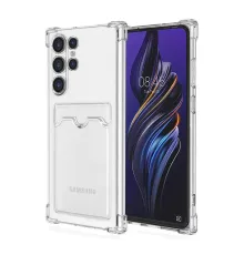 Samsung Galaxy S24 Ultra Kılıf Kart Şeffaf Silikon - Şeffaf