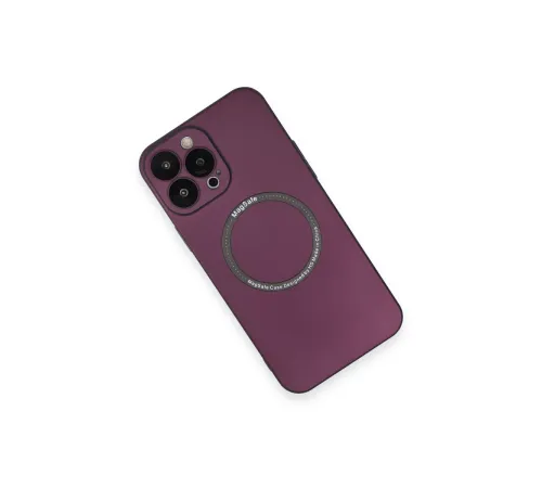 Apple iPhone 14 Pro Kılıf Jack Magneticsafe Lens Silikon - Mürdüm