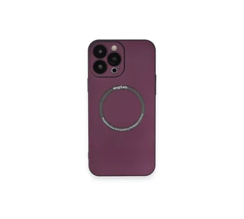 Apple iPhone 14 Pro Kılıf Jack Magneticsafe Lens Silikon - Mürdüm