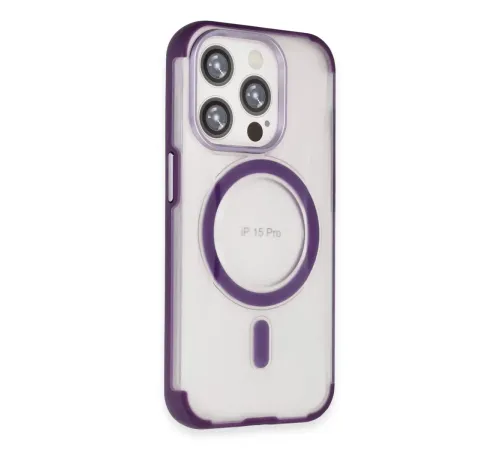 iPhone 15 Pro Hilton Magsafe Kapak - Derin Mor