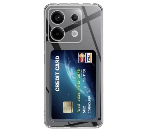 Xiaomi Poco X6 Kılıf Kart Şeffaf Silikon - Şeffaf