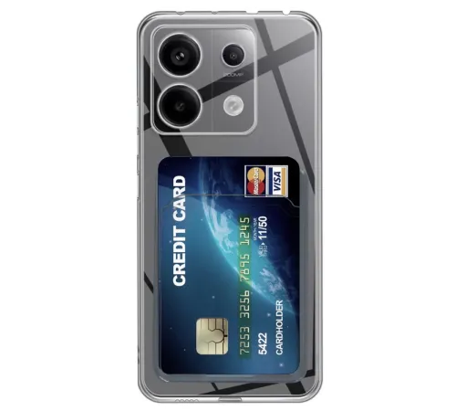 Xiaomi Poco X6 Kılıf Kart Şeffaf Silikon - Şeffaf