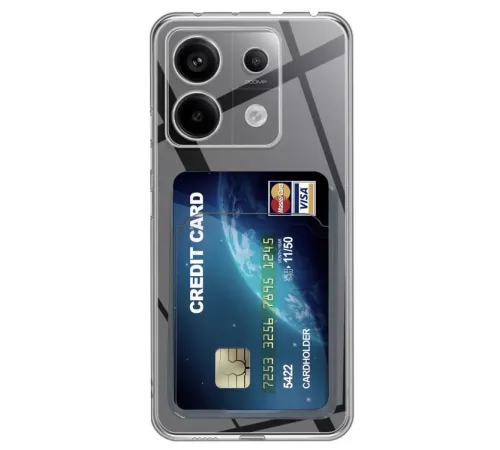 Xiaomi Poco X6 Kılıf Kart Şeffaf Silikon - Şeffaf