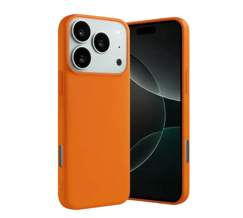 Apple iPhone 17 Pro Nano içi Kadife Silikon - Turuncu