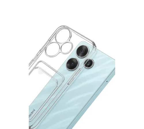 Xiaomi Redmi 13 4G Kılıf Kart Şeffaf Silikon - Şeffaf