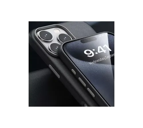 iPhone 16 Pro Wonder Deri Magsafe Kapak - Titan Gri