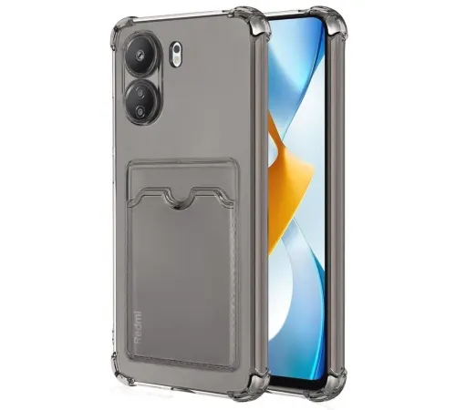 Xiaomi Redmi 13C Kılıf Kart Şeffaf Silikon - Şeffaf
