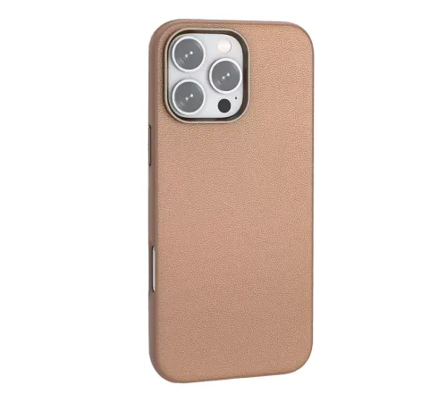 iPhone 16 Pro Max Wonder Deri Magsafe Kapak - Bronz