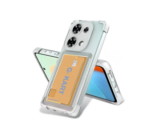 Xiaomi Redmi Note 13 Pro 4G Kılıf Kart Şeffaf Silikon - Şeffaf