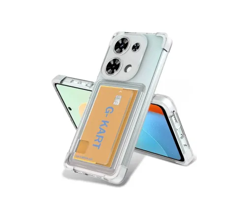 Xiaomi Redmi Note 13 Pro 4G Kılıf Kart Şeffaf Silikon - Şeffaf