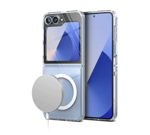 Samsung Galaxy Z Flip 6 Kılıf Magneticsafe Şeffaf Silikon - Şeffaf