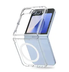Samsung Galaxy Z Flip 6 Kılıf Magneticsafe Şeffaf Silikon - Şeffaf
