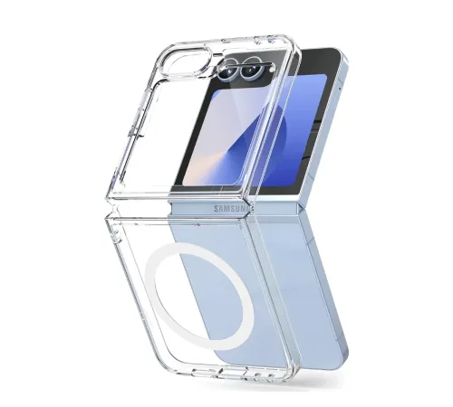 Samsung Galaxy Z Flip 6 Kılıf Magneticsafe Şeffaf Silikon - Şeffaf