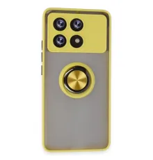 Xiaomi Poco X6 Pro Kılıf Montreal Yüzüklü Silikon Kapak - Sarı