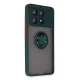 Xiaomi Poco X6 Pro Kılıf Montreal Yüzüklü Silikon Kapak - Yeşil