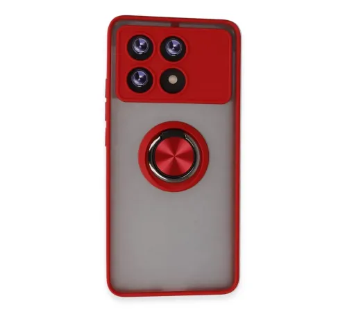 Xiaomi Poco X6 Pro Kılıf Montreal Yüzüklü Silikon Kapak - Kırmızı