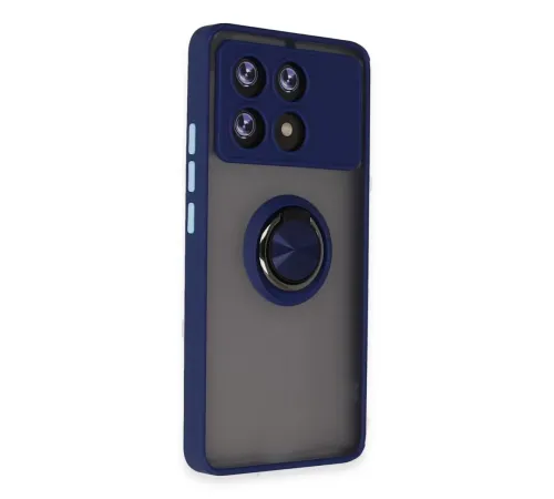 Xiaomi Poco X6 Pro Kılıf Montreal Yüzüklü Silikon Kapak - Lacivert