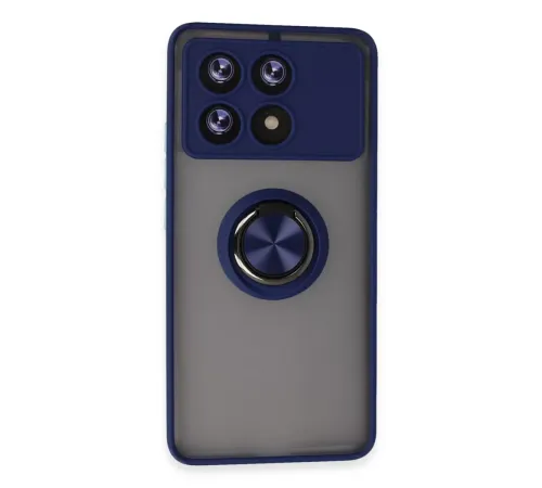 Xiaomi Poco X6 Pro Kılıf Montreal Yüzüklü Silikon Kapak - Lacivert