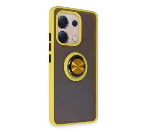 Xiaomi Redmi Note 13 4G Kılıf Montreal Yüzüklü Silikon Kapak - Sarı