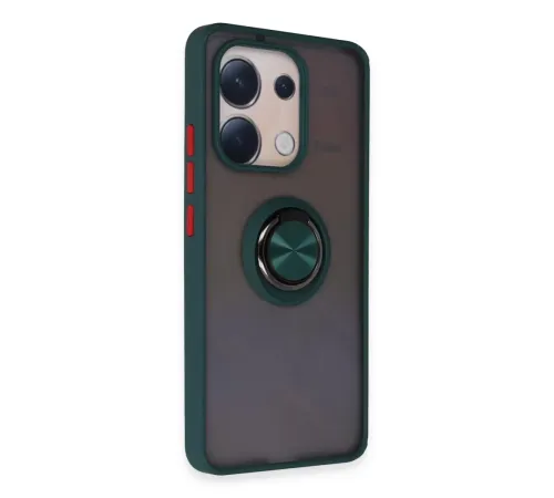 Xiaomi Redmi Note 13 4G Kılıf Montreal Yüzüklü Silikon Kapak - Yeşil