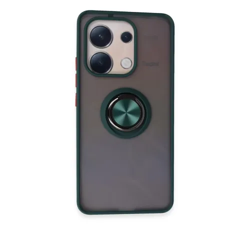 Xiaomi Redmi Note 13 4G Kılıf Montreal Yüzüklü Silikon Kapak - Yeşil