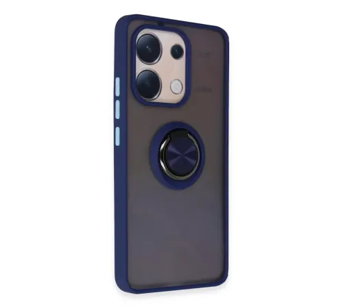 Xiaomi Redmi Note 13 4G Kılıf Montreal Yüzüklü Silikon Kapak - Lacivert