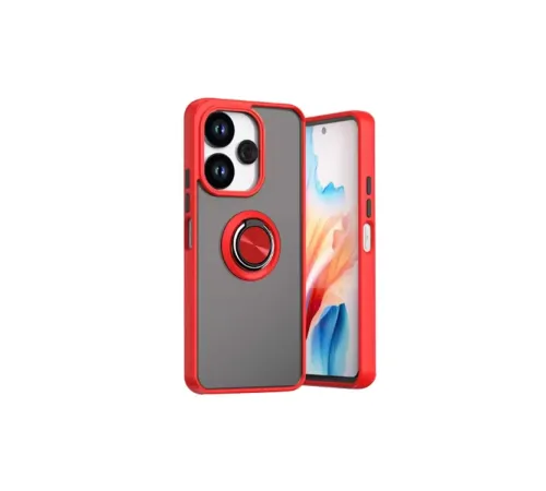 Xiaomi Redmi 13 4G Kılıf Montreal Yüzüklü Silikon Kapak - Kırmızı