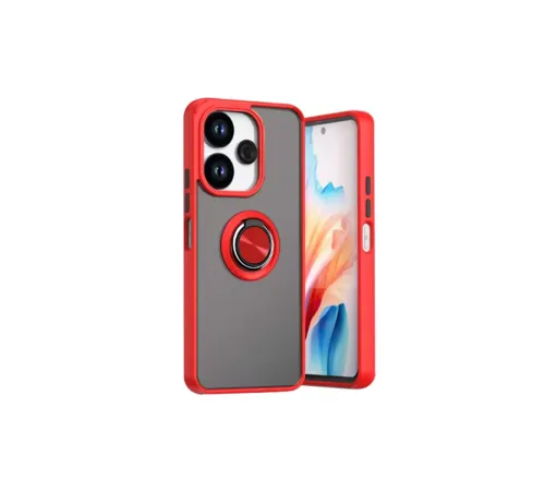 Xiaomi Redmi 13 4G Kılıf Montreal Yüzüklü Silikon Kapak - Kırmızı