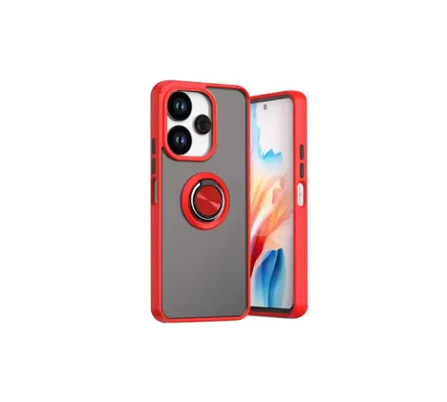 Xiaomi Redmi 13 4G Kılıf Montreal Yüzüklü Silikon Kapak - Kırmızı