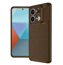 Xiaomi Redmi Note 13 Pro 4G Kılıf Auto Focus Karbon Kapak - Kahverengi